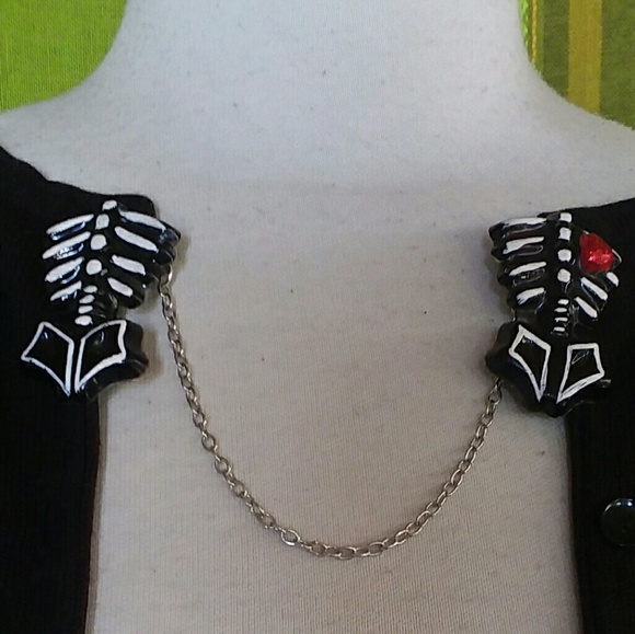 Psychobilly Horror Skeleton Sweater Clips - Picture 3 of 4
